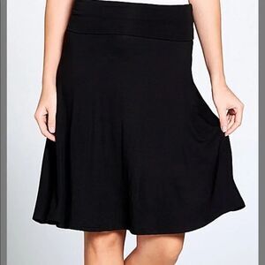 Black Knit Swing Skirt NWOT